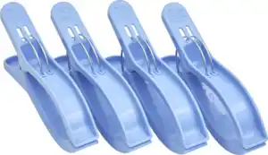 IDEENWELT 4er Set Handtuchclips hellblau