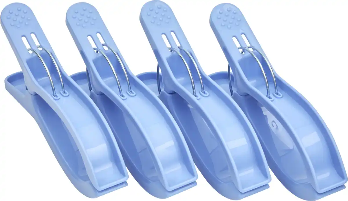 Bild 1 von IDEENWELT 4er Set Handtuchclips hellblau