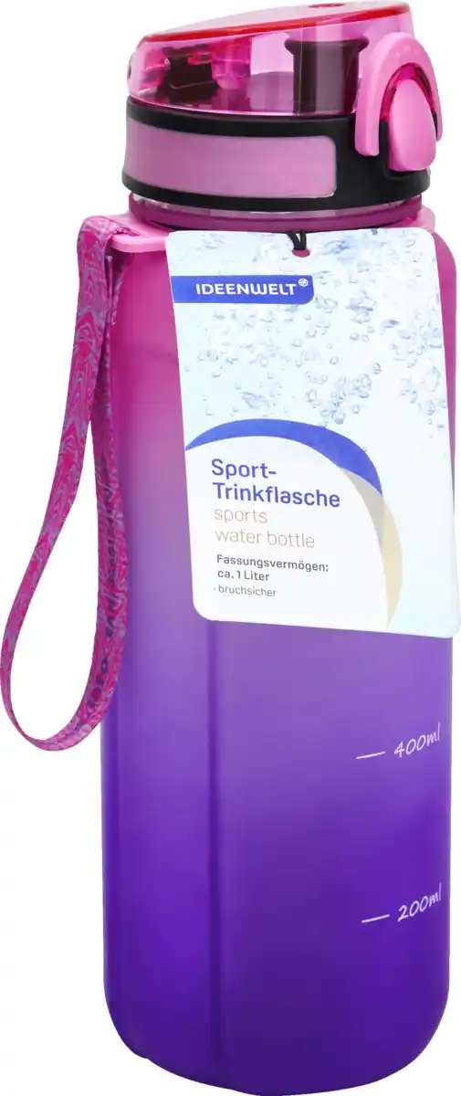 Bild 1 von IDEENWELT Sporttrinkflasche pink/lila
