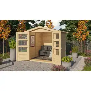 Karibu Gartenhaus 'Schierke 2' naturfarben 186 x 186 x 210 cm