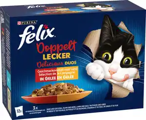 Felix Doppelt Lecker Geschmacksvielfalt vom Land Katzenfutter 12 x 85g