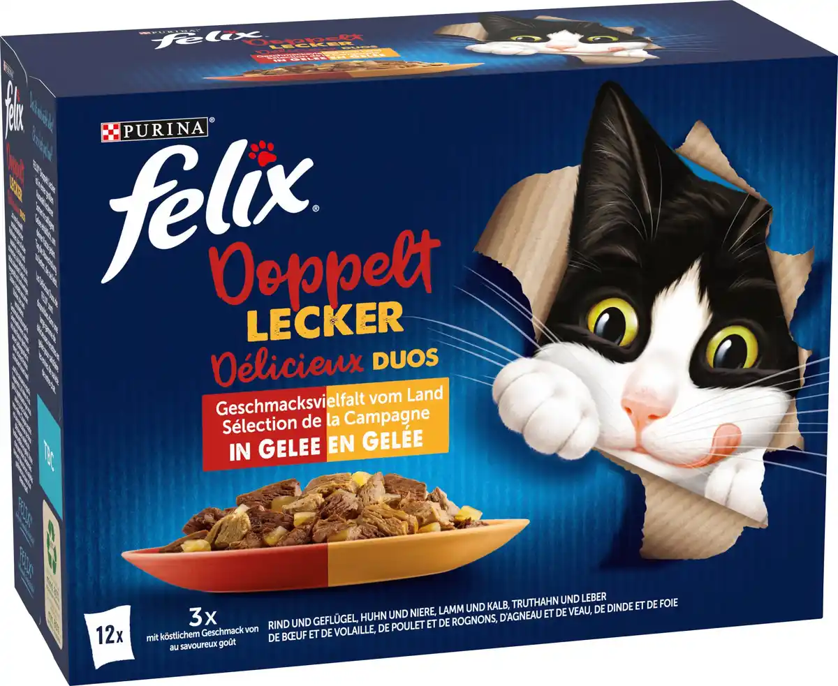 Bild 1 von Felix Doppelt Lecker Geschmacksvielfalt vom Land Katzenfutter 12 x 85g