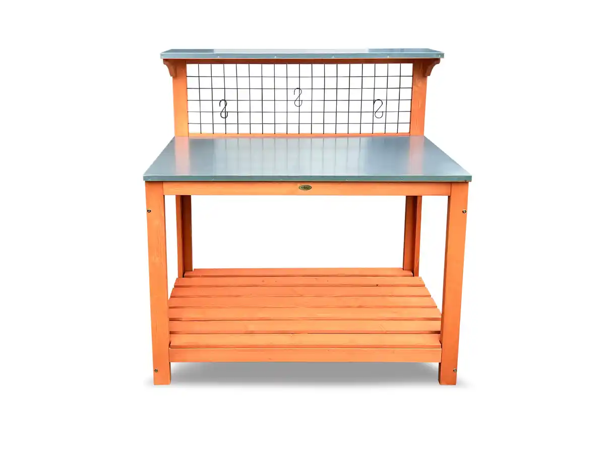 Bild 4 von HABAU Gartentisch mit verzinkter Arbeitsfläche, Spalier und Ablageflächen
