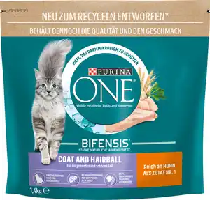 Purina One Katzenfutter Coat & Hairball Reich an Huhn 1,4 kg