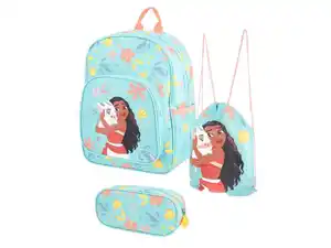Rucksack mit Turnbeutel und Federmäppchen »Vaiana / Spiderman / Stitch«
