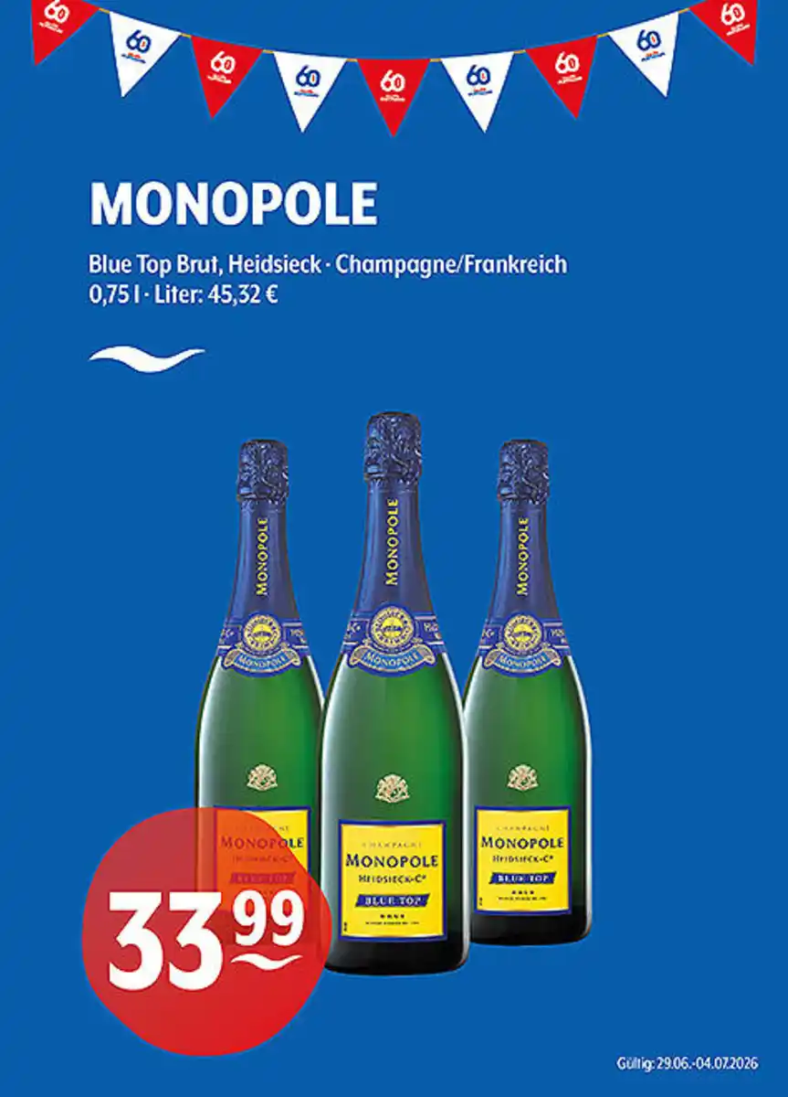 Bild 1 von MONOPOLE Blue Top Brut Heidsieck Champagne/Frankreich