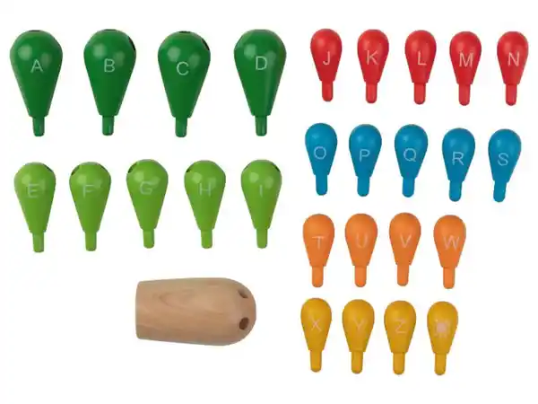 Bild 2 von LUPILU® Stäbchen-Spiel / Holz-Gedächtnisspiel / Buchstabenwürfel-Spiel / Karotten-Steckspiel / Kaktus-Steckspiel
