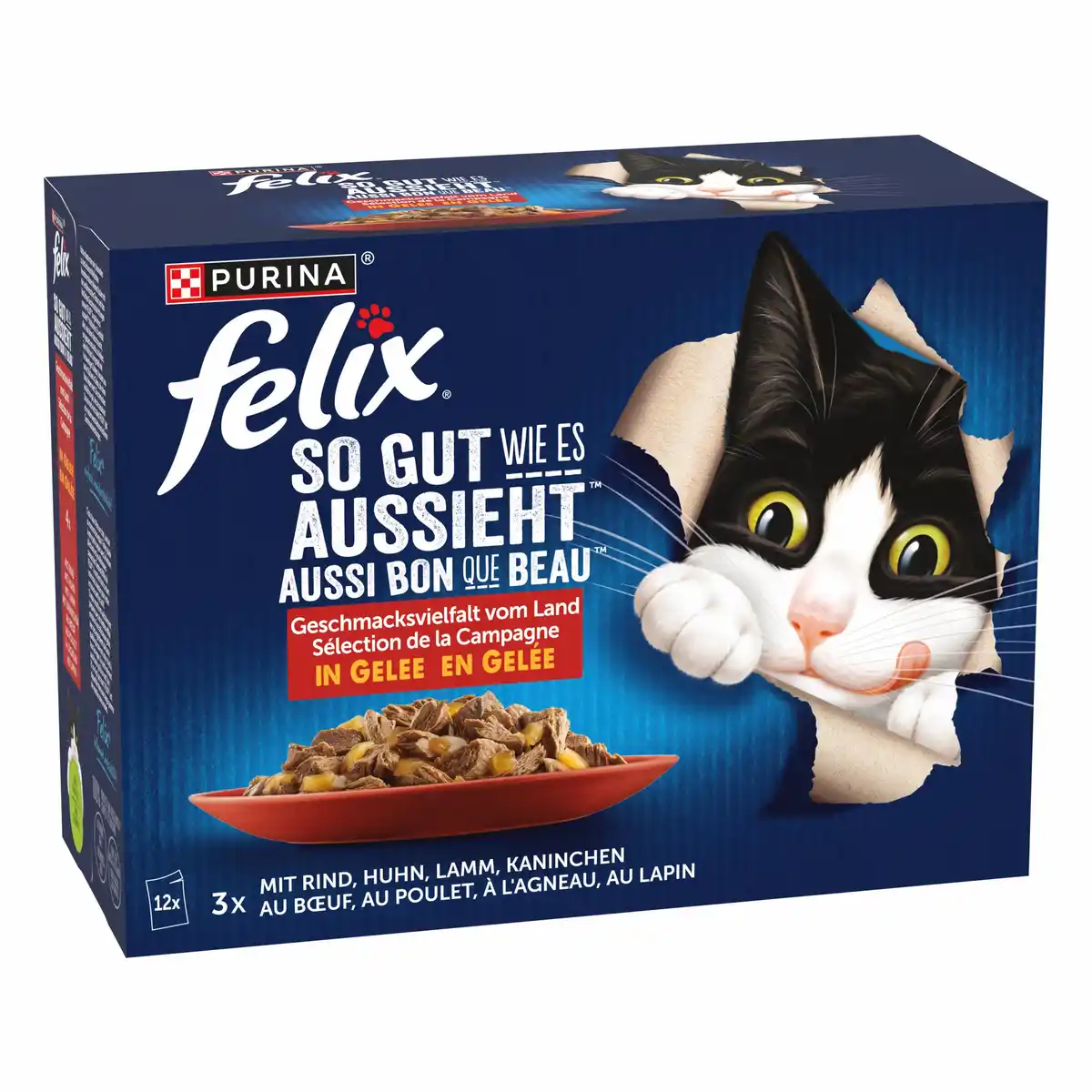 Bild 1 von Felix Geschmacksvielfalt vom Land in Gelee Katzenfutter 12 x 85gn