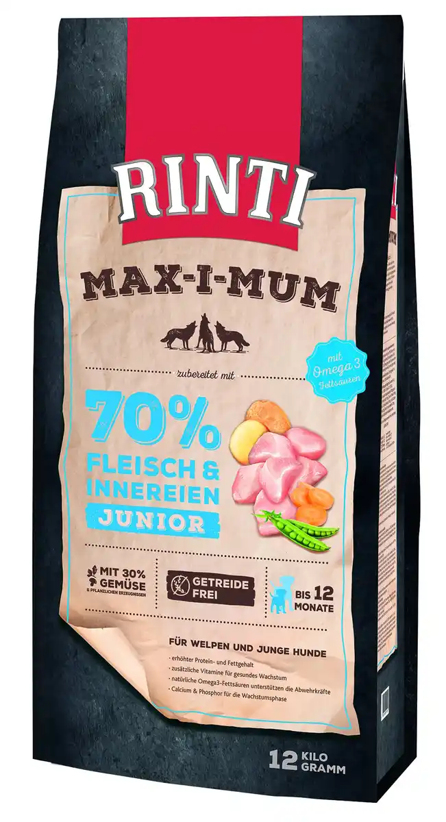 Bild 1 von Rinti Max-i-Mum Hundetrockenfutter Junior 12 kg Huhn