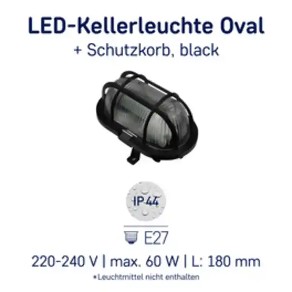 Bild 2 von MÜLLER LICHT Wand-/Deckenleuchte, 15 W, mit Schutzkorb