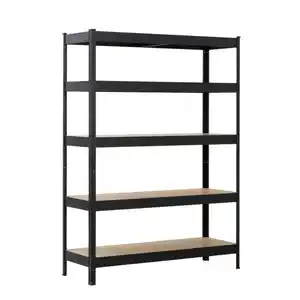 SCHULTE Regalwelt Schwerlast-Steckregal mit 5 Böden à 150 kg Traglast, schwarz 180 x 120 x 40 cm
