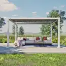 Bild 1 von Sojag Pergola 'Hana 1013' creme 400 x 300 x 225 cm, mit verstellbare Lamellen