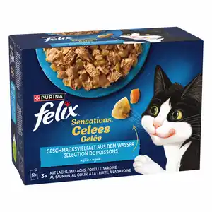 Felix Sensations Geschmacksvielfalt vom Wasser Katzenfutter 12 x 85g