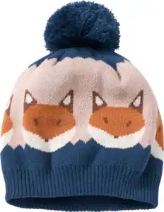 ALANA Mütze aus Strick mit Fuchs-Muster, blau, Gr. 52/53, 1 St