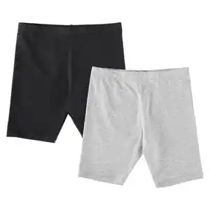 L&D Kinder Radlerhose 2er Set, Schwarz/Grau, Gr. 110