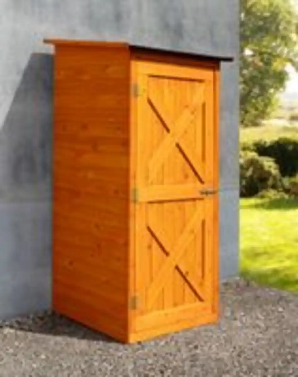 Bild 2 von Gerätehaus aus Holz Wetterfest, ca. 78 x 78 x 163 cm - Natur