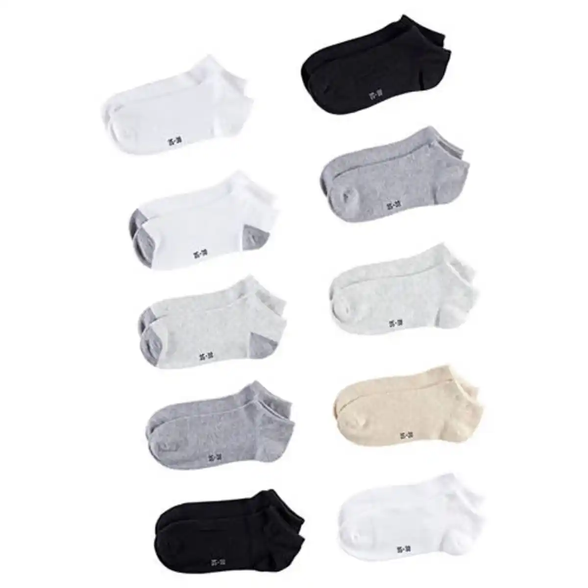 Bild 1 von L&D Kinder Sneaker-Söckchen 10er-Pack, Weiß, Gr. 31/34