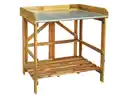 Bild 1 von Pflanztisch aus Akazienholz mit Zinkplatte, ca. 85 x 44 x 89 cm - Braun