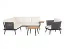 Bild 1 von 13tlg. Gartenmöbel Lounge-Set mit Sofa & Coffee Table aus Rope - Grau mit Teakholz