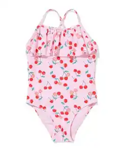 Kinderbadeanzug mit Kirschen rosa