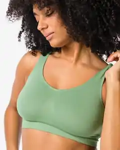 Nicht vorgeformtes Bustier, nahtlos ohne Bügel grün
