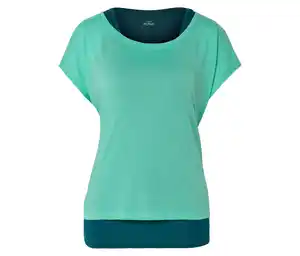 2-in-1-Kurzarm-Sportshirt, petrol/türkis