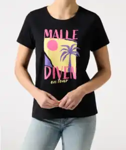 Party T-Shirt aus Baumwolle, schwarz