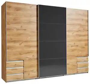 Schwebetürenschrank Eichefarben ca. 270x210x65cm, Eichefarben, Grau