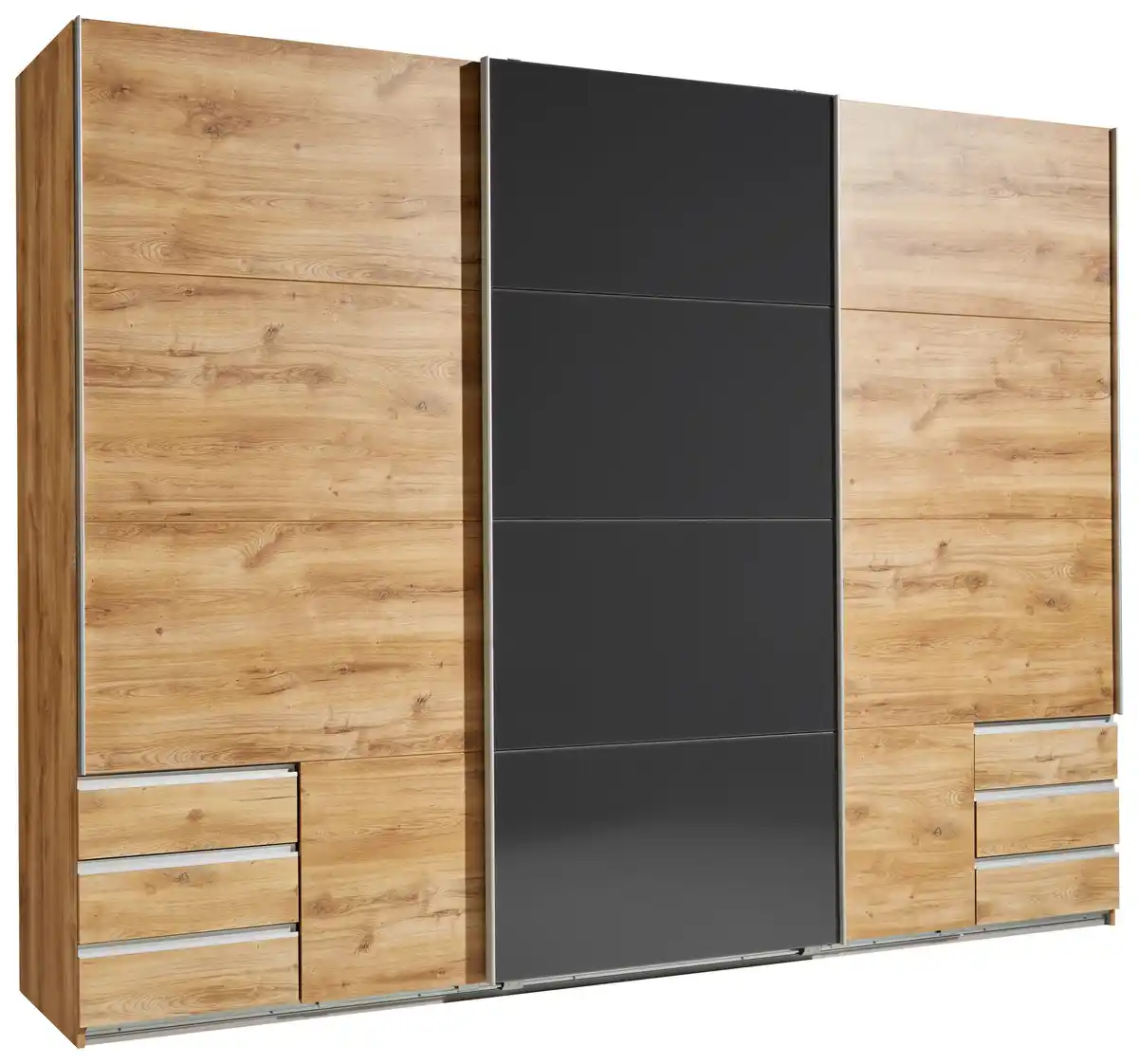 Bild 1 von Schwebetürenschrank Eichefarben ca. 270x210x65cm, Eichefarben, Grau