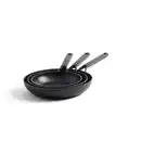 Bild 1 von KitchenAid Pfannenset Classic Forged Aluminium, Schwarz, Metall, Kunststoff, 3-teilig, 0 L, rund, Kochen, Pfannen, Pfannensets