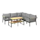 Bild 1 von Ambia Garden Loungegarnitur, Dunkelgrau, Holz, Metall, Akazie, massiv, Füllung: Faserbällchen, Vlies,Baumwollfüllung, Vlies, Polyetherschaumkern, nicht einzeln stellbar, L-Form, 232x232 cm, Staura