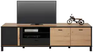 TV-Element Hayato in Schwarz/Artisan Eiche