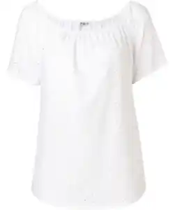 Shirt mit Carmen-Ausschnitt, weiß