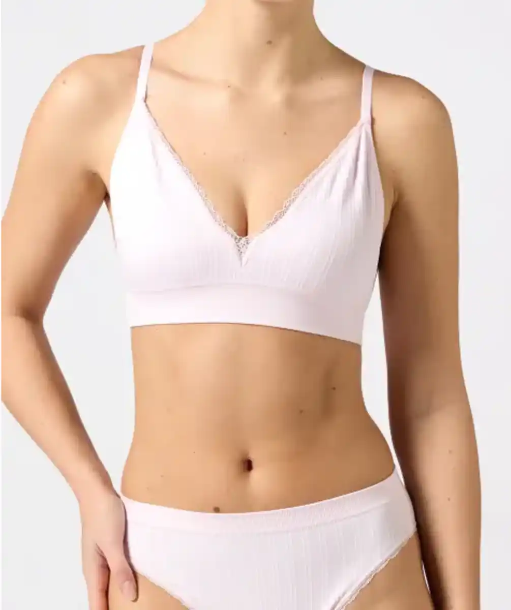 Bild 1 von Bustier mit Spitze, rosa/weiß