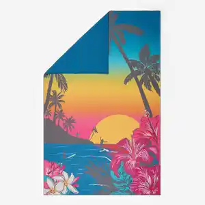 DECATHLON Mikrofaser-Handtuch XL 110 × 175 cm - bedruckt Holidays blau