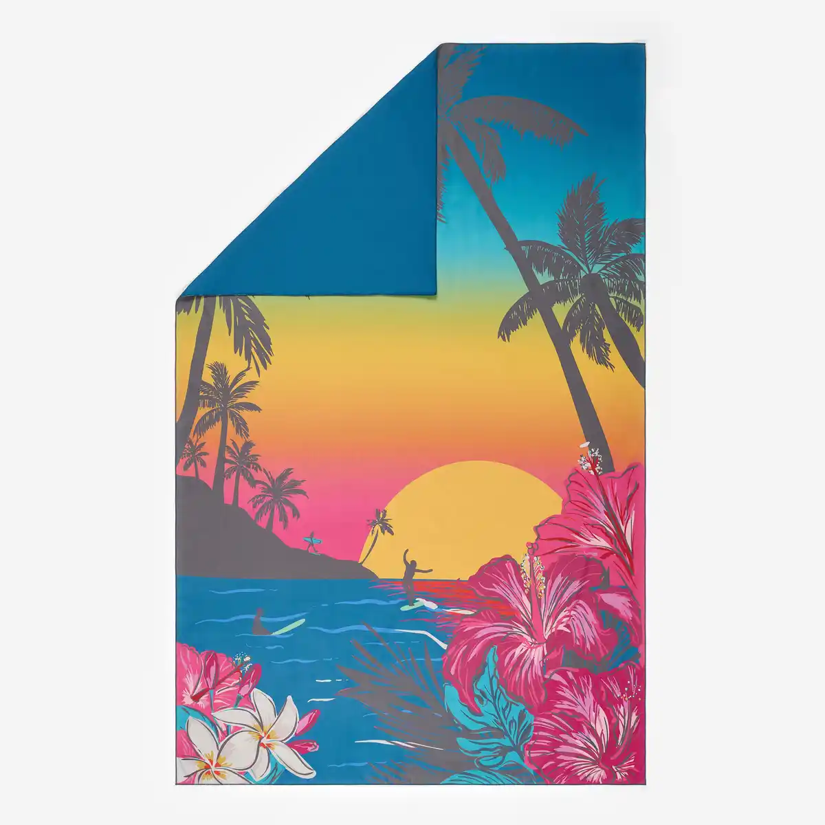 Bild 1 von DECATHLON Mikrofaser-Handtuch XL 110 × 175 cm - bedruckt Holidays blau