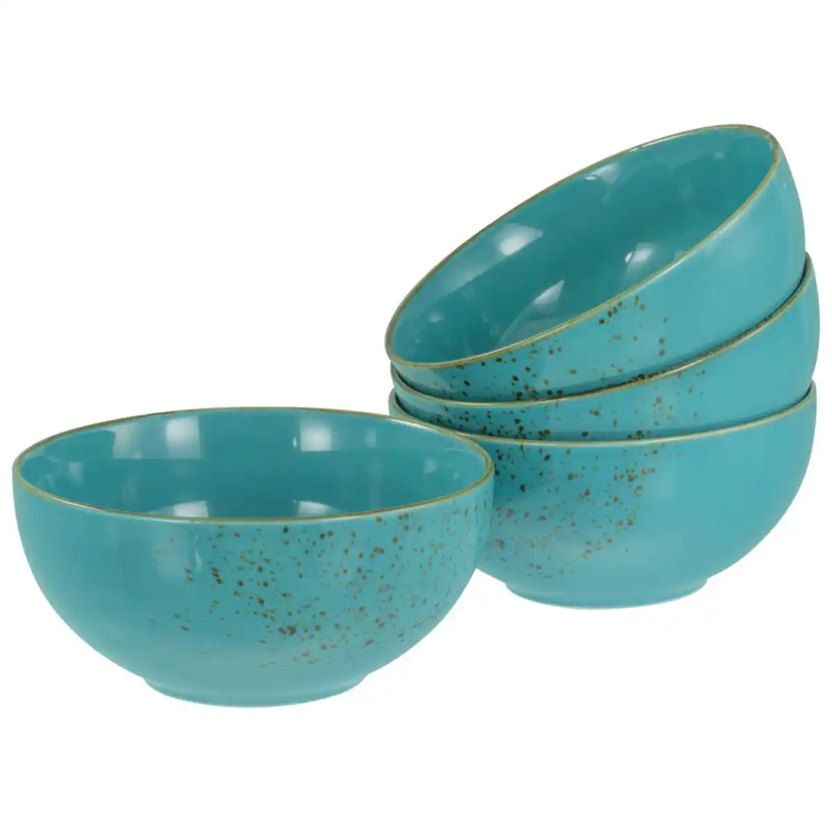 Bild 1 von Creatable Schüsselset Nature Collection, Türkis, Keramik, 4-teilig, rund, lebensmittelecht, stapelbar, Essen & Trinken, Geschirr, Schalen & Schüsseln, Schüsselset