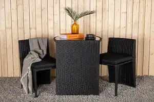 Balkonset Savanna 3-tlg. Grau/Schwarz, Grau, Schwarz