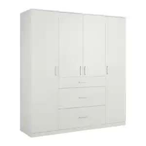 Drehtürenschrank Lasse 4T Weiß, Weiß