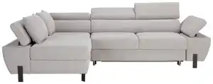 Wohnlandschaft Molina Mini Hellgrau mit Schlaffunktion, Grau