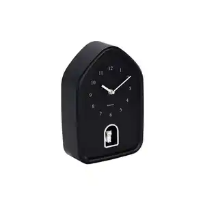 Karlsson Wanduhr Modern Kitty, Schwarz, Kunststoff, 20x29.1 cm, Schlagwerk, Dekoration, Uhren, Wanduhren