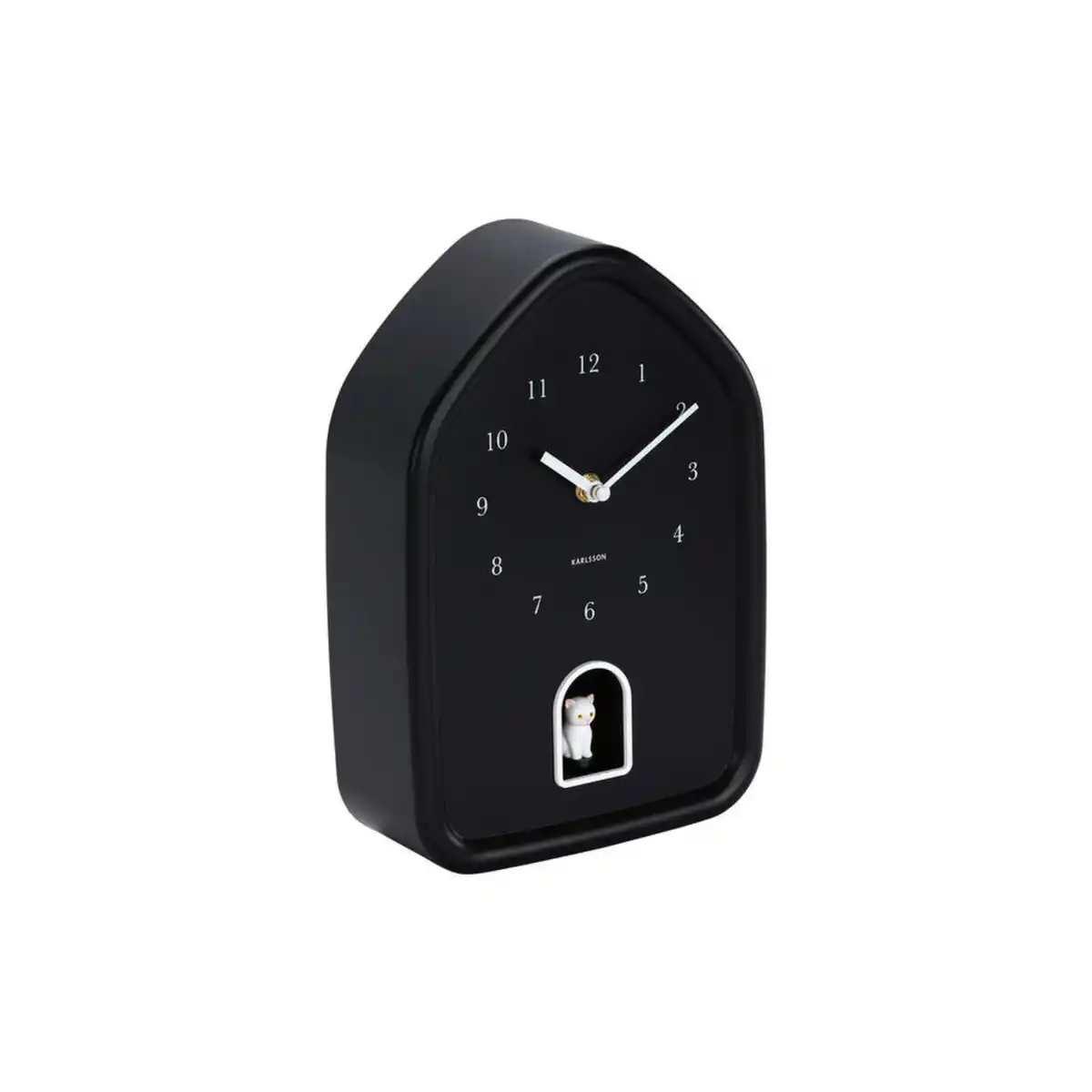 Bild 1 von Karlsson Wanduhr Modern Kitty, Schwarz, Kunststoff, 20x29.1 cm, Schlagwerk, Dekoration, Uhren, Wanduhren
