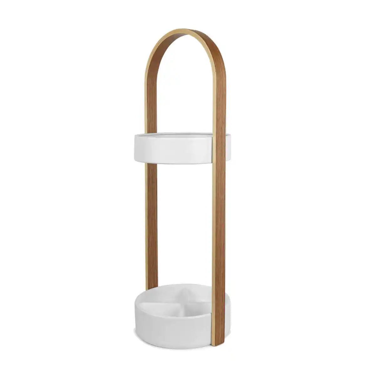 Bild 1 von Umbra Schirmständer, Weiß, Esche, Holz, Metall, Kunststoff, 24x68x22 cm, Tropfschale, Garderobe, Schirmständer