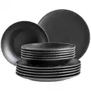 Bild 1 von Mäser Tafelservice Essential, Schwarz, Keramik, 12-teilig, lebensmittelecht, Essen & Trinken, Geschirr, Geschirr-Sets, Tafelservice