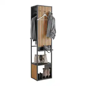Garderobe Panelo Naturfarben/Schwarz, Naturfarben, Schwarz