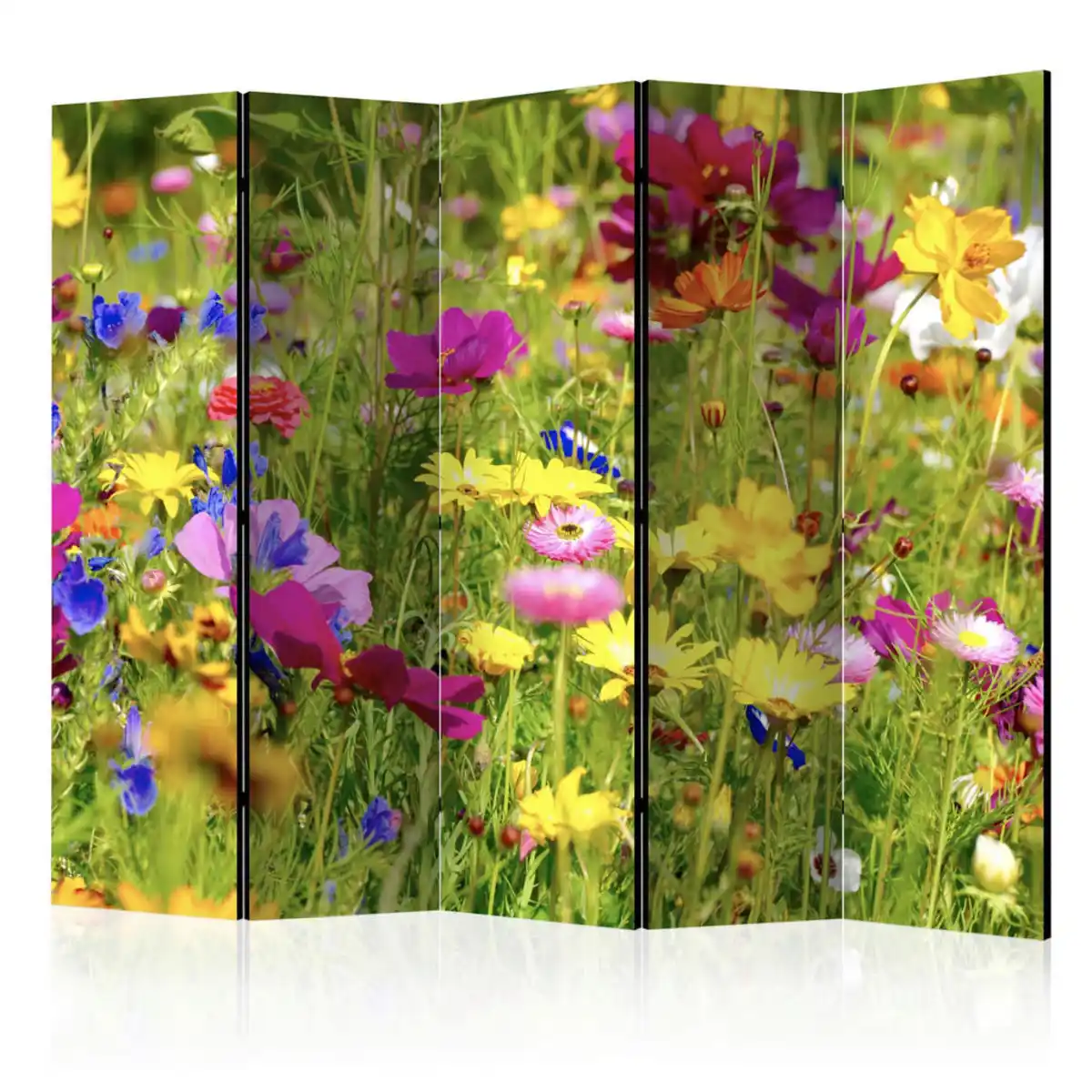 Bild 1 von artgeist Paravent, Mehrfarbig, Holz, Kunststoff, Textil, Kiefer, massiv, Blume, 225x172x3 cm, Motiv auf Vorder- und Rückseite, Akustikschaumstoff, Wohnzimmer, Raumteiler & Paravents, Paravents