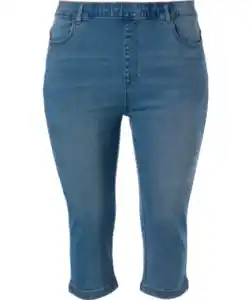 Capri-Jeans mit elastischem Bund, jeansblau