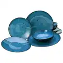 Bild 1 von Creatable Tafelservice Capri, Blau, Schwarz, Petrol, Keramik, 12-teilig, Abstraktes, lebensmittelecht, stapelbar, Essen & Trinken, Geschirr, Geschirr-Sets, Tafelservice