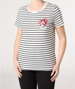 Mickey Mouse Lizenz T-Shirt, weiß/schwarz