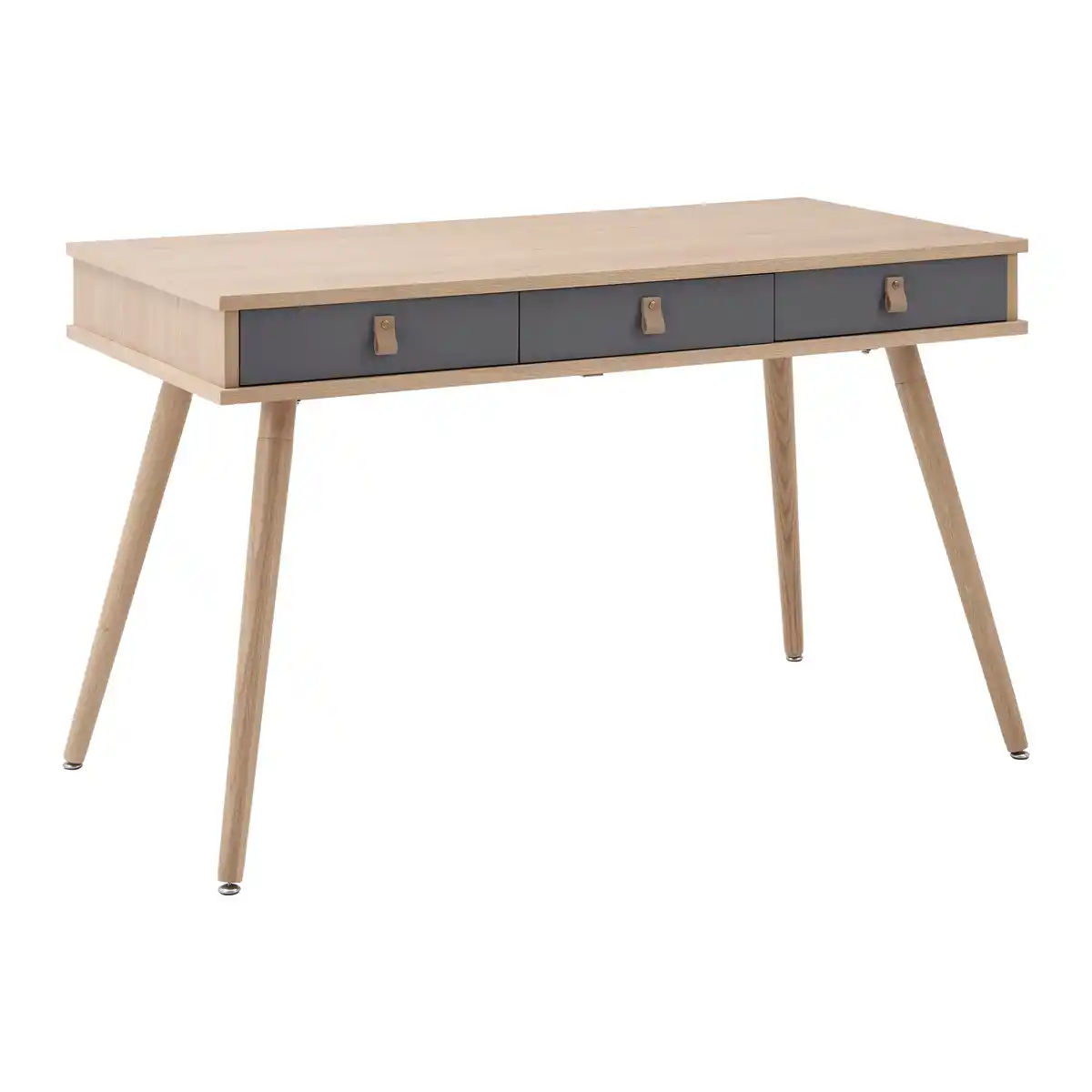 Bild 1 von Schreibtisch Lena Grau/Natur Echtholz/MDF ca. 120x60 cm, Grau, Naturfarben